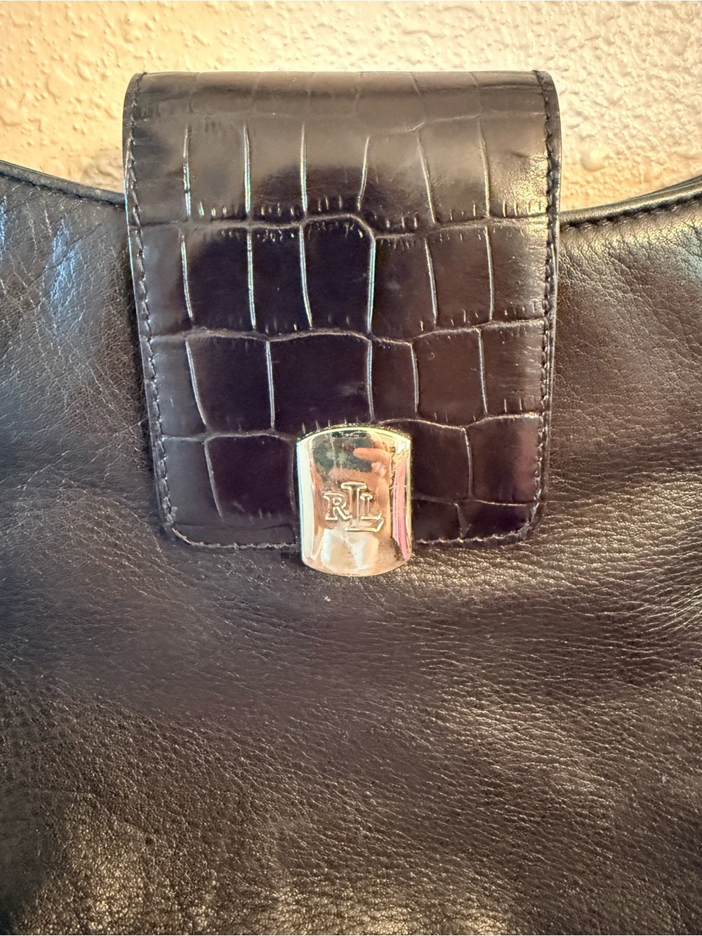 Vintage Ralph Lauren Black Leather Shoulder Bag - Picture 2 of 11